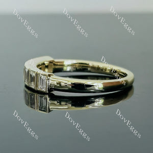 Doveggs seven stones bezel moissanite/lab grown diamond wedding band-2.0mm band width