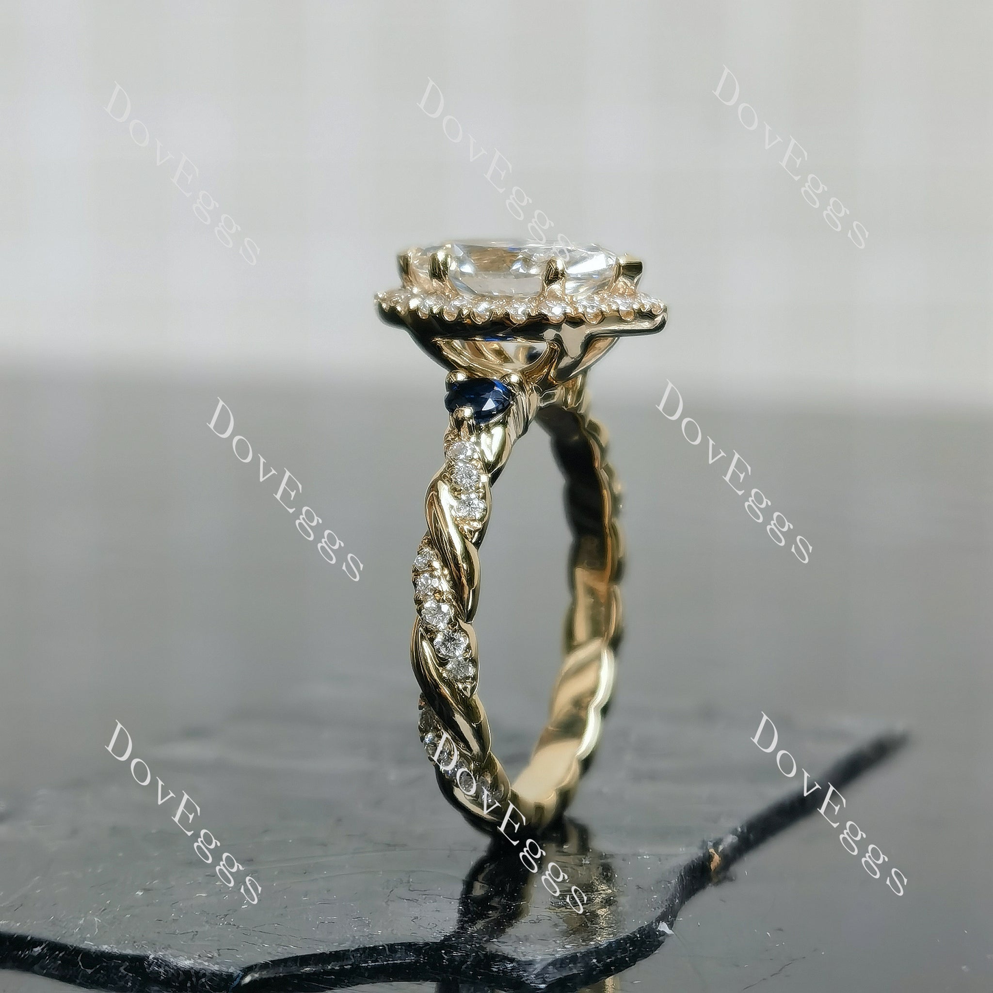 Twisted Beauty Marquise Halo Lab Grown Diamond Engagement Ring