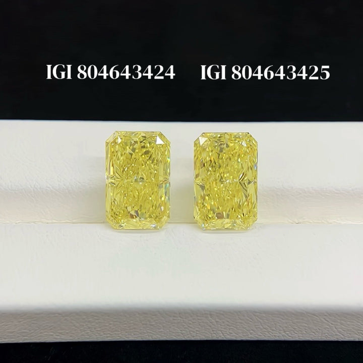 DovEggs 5.04ct radiant fancy vivid yellow VS1-LAB GROWN DIAMOND-EVD804643425