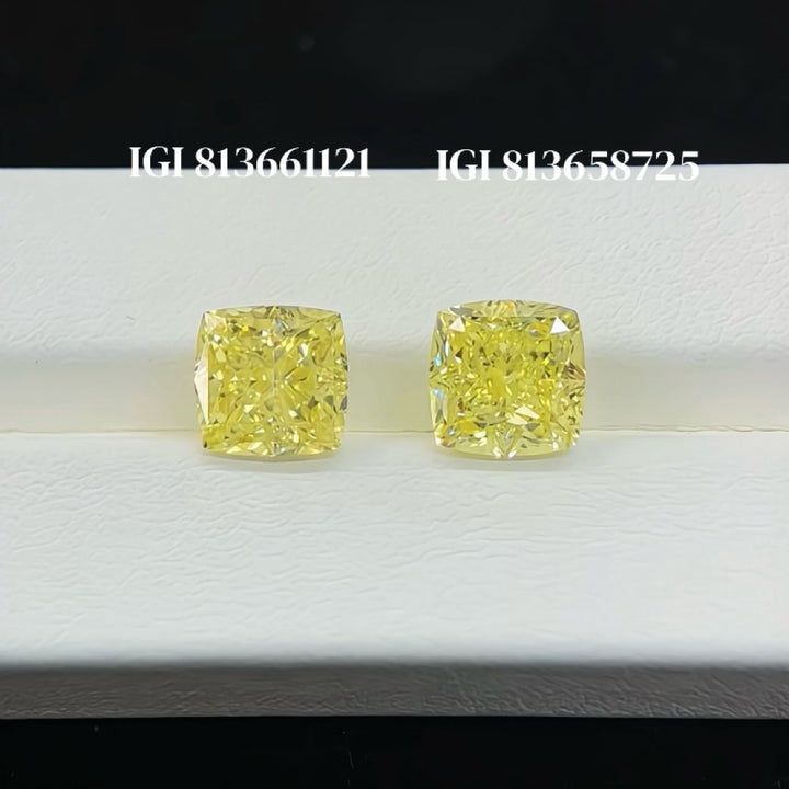 DovEggs 3.04ct cushion fancy intense yellow VS1-LAB GROWN DIAMOND-EVD813658725