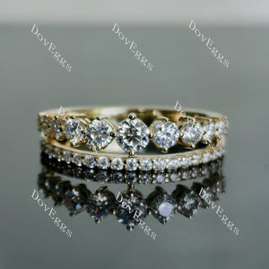Doveggs round pave moissanite/lab grown diamond wedding band-2.8mm band width
