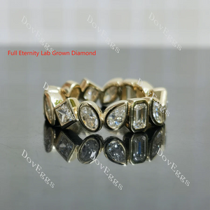 Doveggs half/full eternity multiple mixed shaped moissanite/lab grown diamond wedding band
