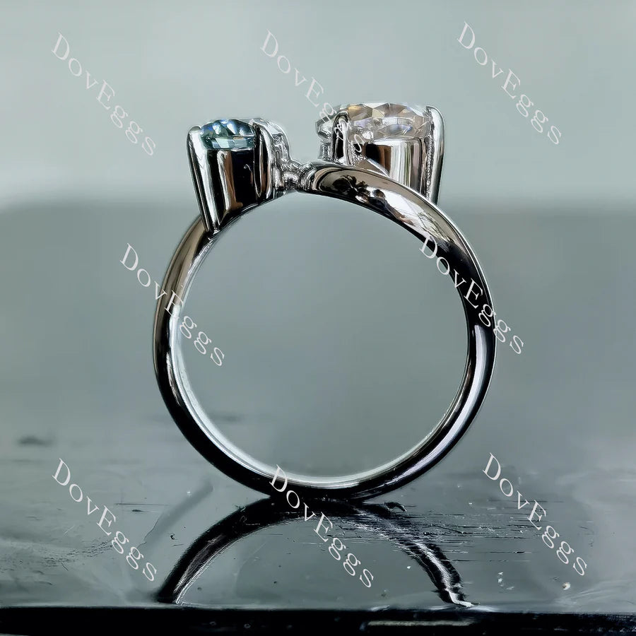 Doveggs two stones engagement ring semi-mount only(Exclusively to DovEggs Stones)