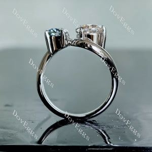 Doveggs two stones engagement ring semi-mount only(Exclusively to DovEggs Stones)