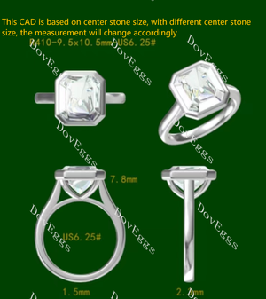 Doveggs Elizabeth Taylor Krupp Cut bezel solitaire moissanite engagement ring