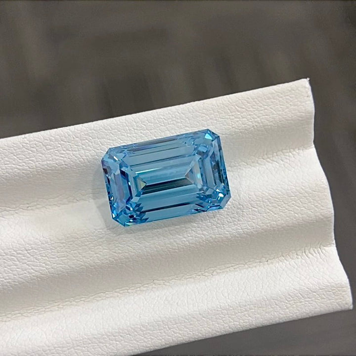 DovEggs 10.02ct emerald fancy vivid blue VS1-LAB GROWN DIAMOND-K27195