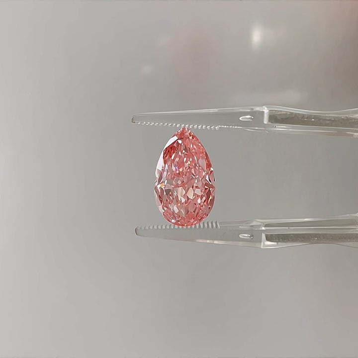 DovEggs 5.01ct pear fancy vivid pink VS1-LAB GROWN DIAMOND-K27129