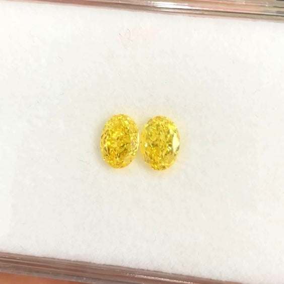 DovEggs 0.88ct oval fancy vivid yellow VS1-LAB GROWN DIAMOND-EVD6206017493