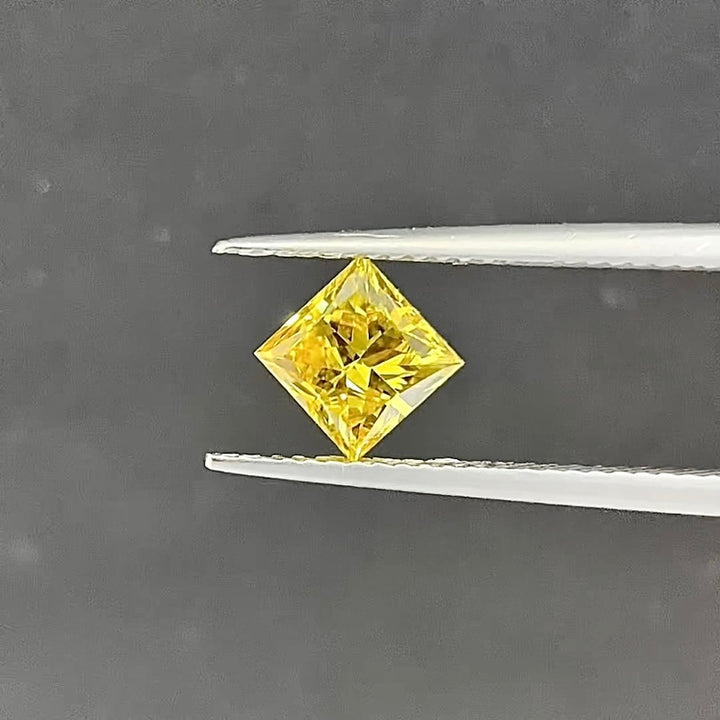 DovEggs 1.17ct princess fancy vivid yellow VVS2-LAB GROWN DIAMOND-K27154