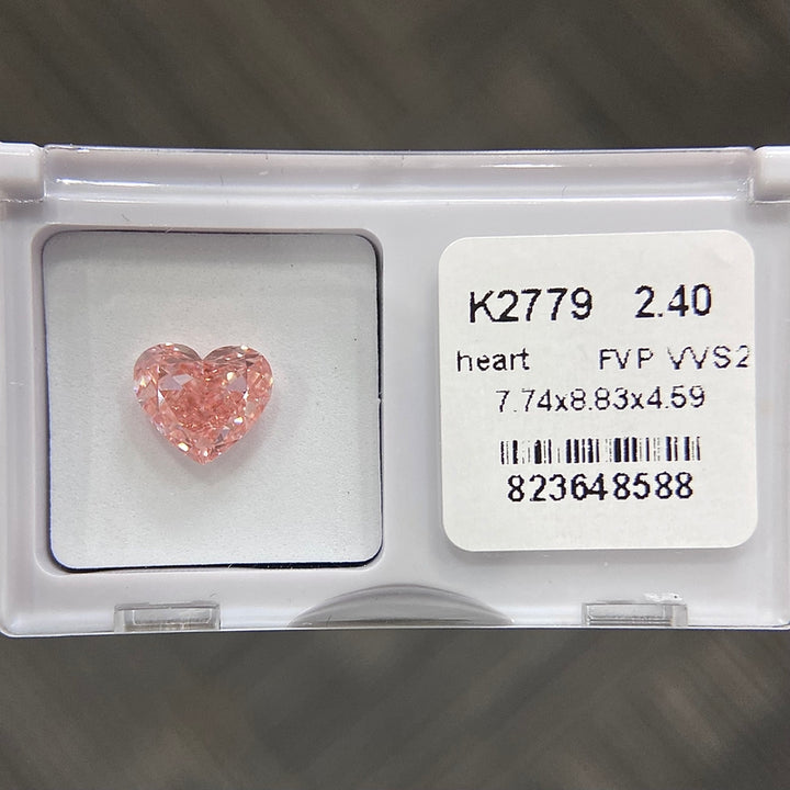 DovEggs 2.40ct heart fancy vivid pink VVS2-LAB GROWN DIAMOND-K2779