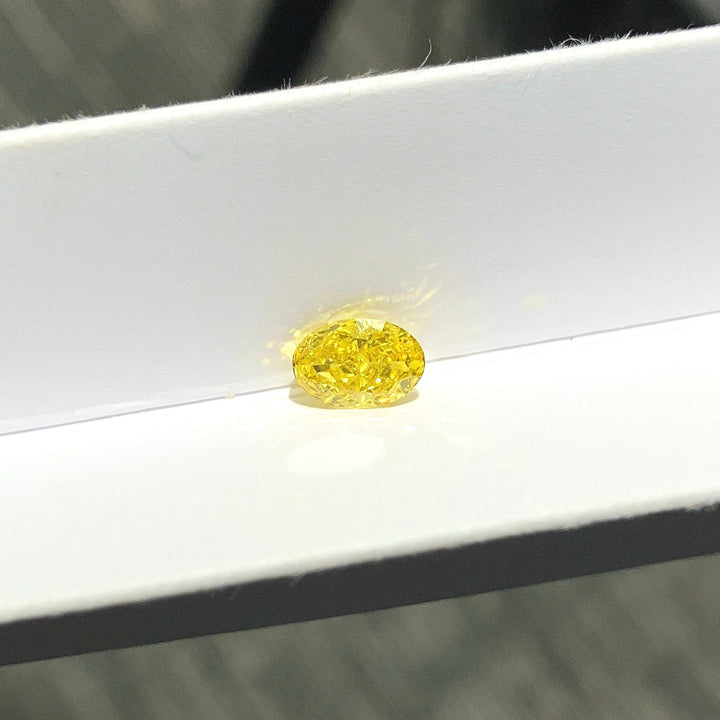 DovEggs 0.95ct oval fancy vivid yellow VS1-LAB GROWN DIAMOND-EVD6206017466
