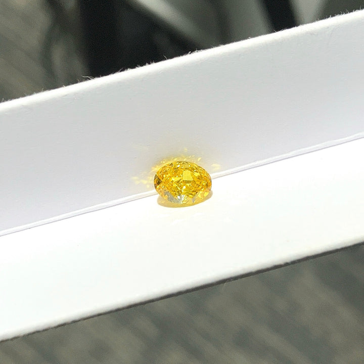 DovEggs 0.92ct oval fancy vivid yellow VS1-LAB GROWN DIAMOND-EVD6206017501