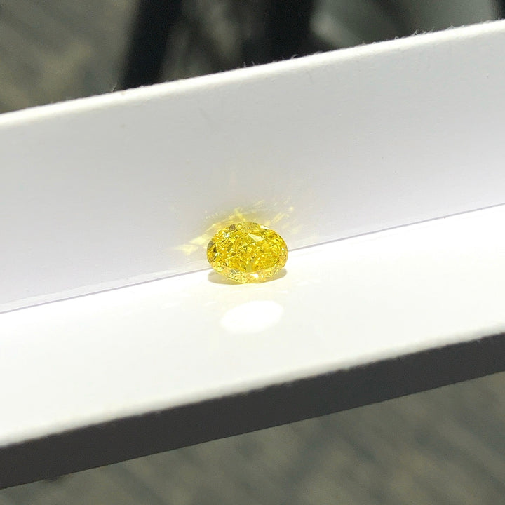 DovEggs 0.90ct oval fancy vivid yellow VVS2-LAB GROWN DIAMOND-EVD6206017511