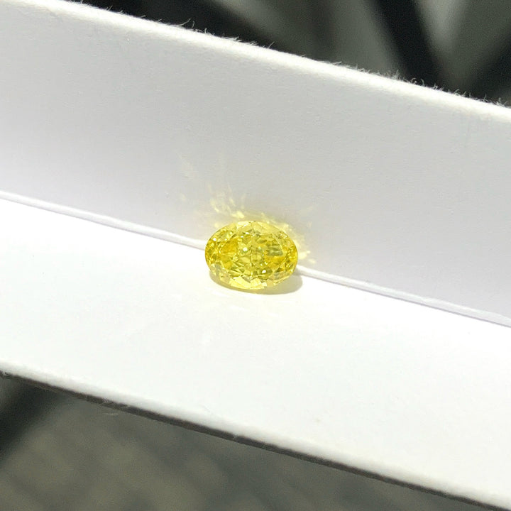 DovEggs 0.88ct oval fancy vivid yellow VS1-LAB GROWN DIAMOND-EVD6206017470