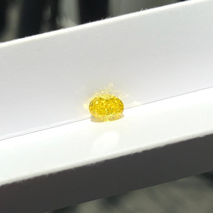 DovEggs 0.87ct oval fancy vivid yellow VS1-LAB GROWN DIAMOND-EVD6206017497