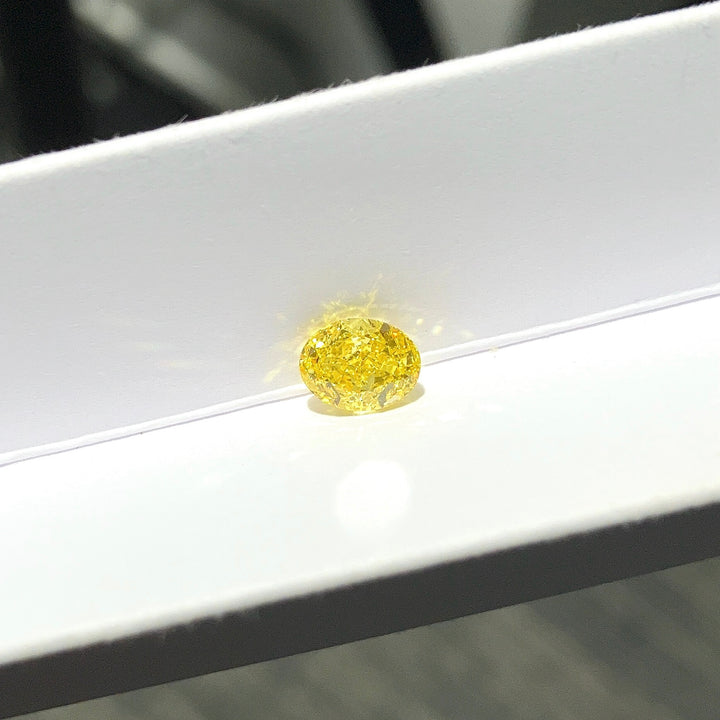 DovEggs 0.86ct oval fancy vivid yellow VS1-LAB GROWN DIAMOND-EVD6206017454