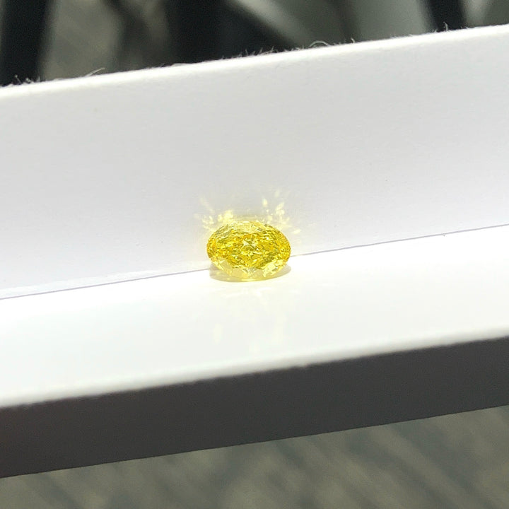 DovEggs 0.83ct oval fancy vivid yellow VVS2-LAB GROWN DIAMOND-EVD6206017503