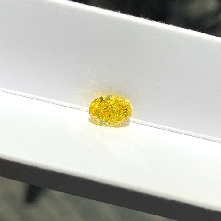 DovEggs 0.81ct oval fancy vivid yellow VVS2-LAB GROWN DIAMOND-EVD6206017444