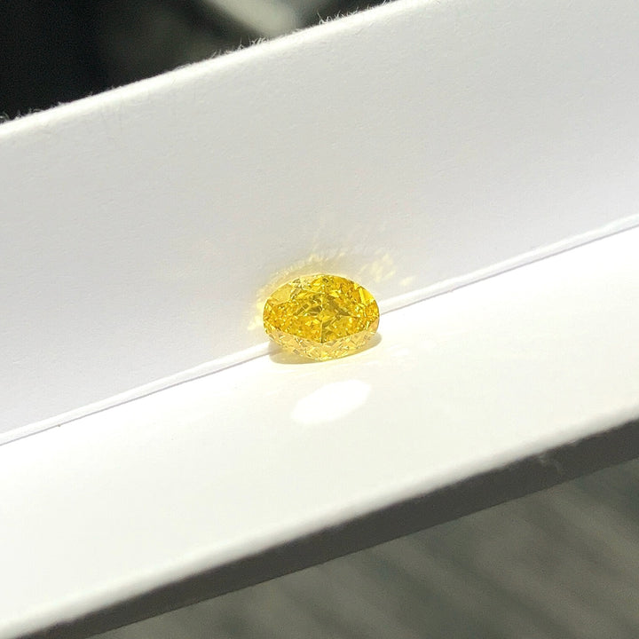 DovEggs 0.80ct oval fancy vivid yellow VS1-LAB GROWN DIAMOND-EVD6206017488