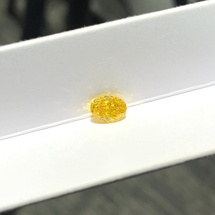 DovEggs 0.80ct oval fancy vivid yellow VS1-LAB GROWN DIAMOND-EVD6206017479