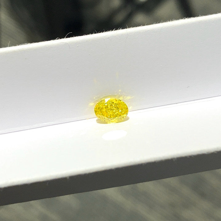 DovEggs 0.80ct oval fancy vivid yellow VS1-LAB GROWN DIAMOND-EVD6206017487