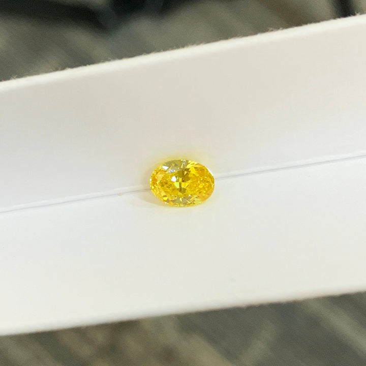 DovEggs 0.80ct oval fancy vivid yellow VS1-LAB GROWN DIAMOND-EVD6206017499