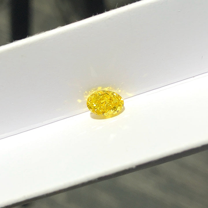 DovEggs 0.75ct oval fancy vivid yellow VS1-LAB GROWN DIAMOND-EVD6206017457