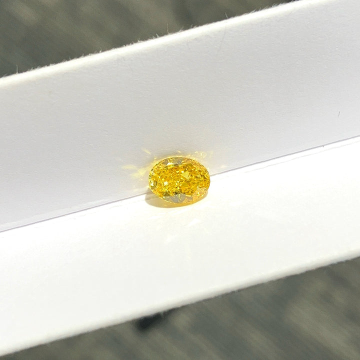 DovEggs 0.77ct oval fancy vivid yellow VVS2-LAB GROWN DIAMOND-EVD6206017480
