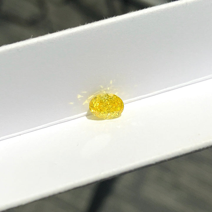 DovEggs 0.75ct oval fancy vivid yellow VVS2-LAB GROWN DIAMOND-EVD6206017481