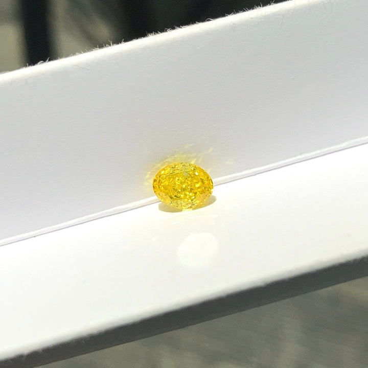 DovEggs 0.75ct oval fancy vivid yellow VS1-LAB GROWN DIAMOND-EVD6206017446