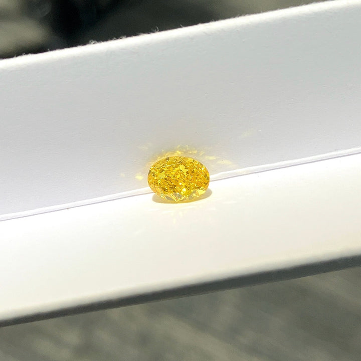 DovEggs 0.70ct oval fancy vivid yellow VS1-LAB GROWN DIAMOND-EVD6206017485