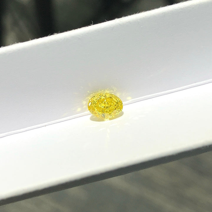 DovEggs 0.70ct oval fancy vivid yellow VS1-LAB GROWN DIAMOND-EVD6206017458