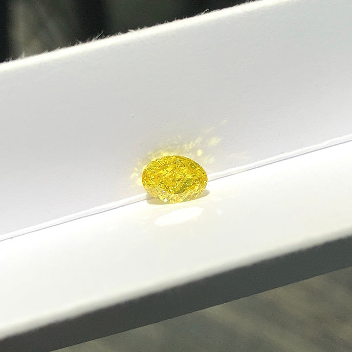 DovEggs 0.72ct oval fancy vivid yellow VVS2-LAB GROWN DIAMOND-EVD6206017506