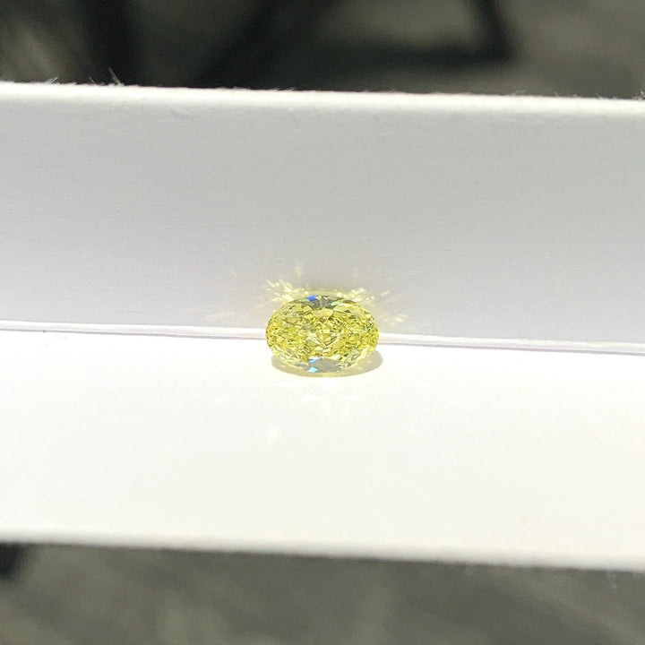 DovEggs 0.73ct oval fancy vivid yellow VVS2-LAB GROWN DIAMOND-EVD6206017545