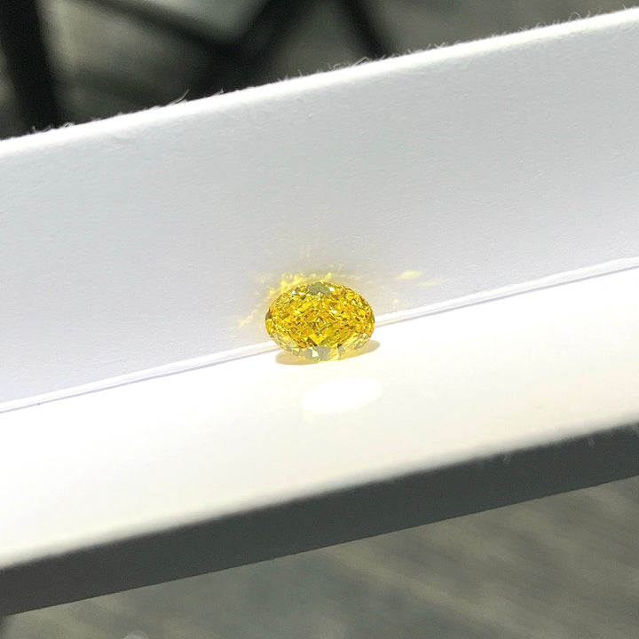 DovEggs 0.74ct oval fancy vivid yellow VS1-LAB GROWN DIAMOND-EVD6206017486
