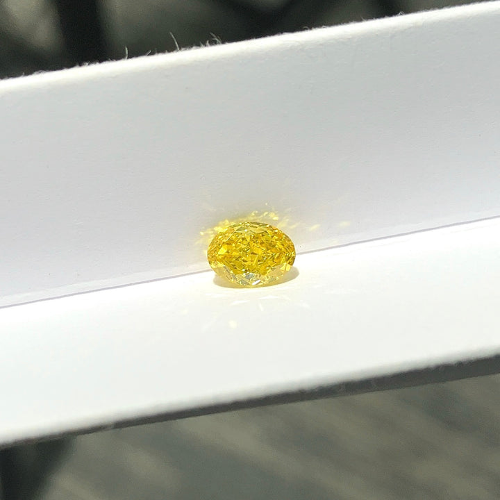 DovEggs 0.74ct oval fancy vivid yellow VVS2-LAB GROWN DIAMOND-EVD6206017509