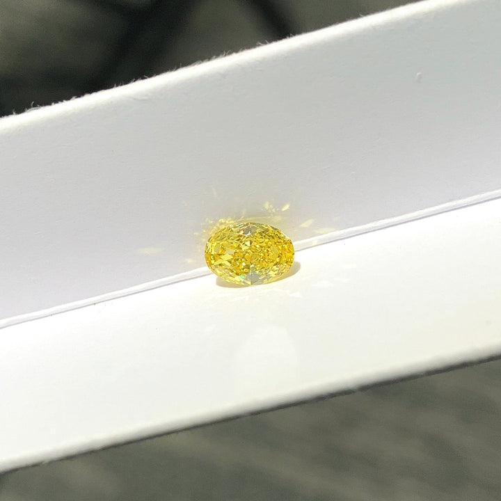 DovEggs 0.70ct oval fancy vivid yellow VS1-LAB GROWN DIAMOND-EVD6206017502