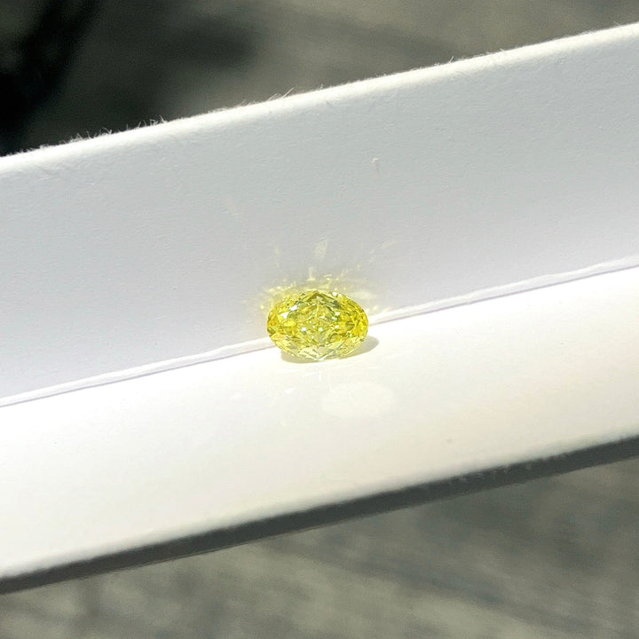 DovEggs 0.70ct oval fancy vivid yellow VS1-LAB GROWN DIAMOND-EVD6206017537