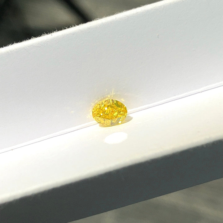 DovEggs 0.64ct oval fancy vivid yellow VVS2-LAB GROWN DIAMOND-EVD6206017494