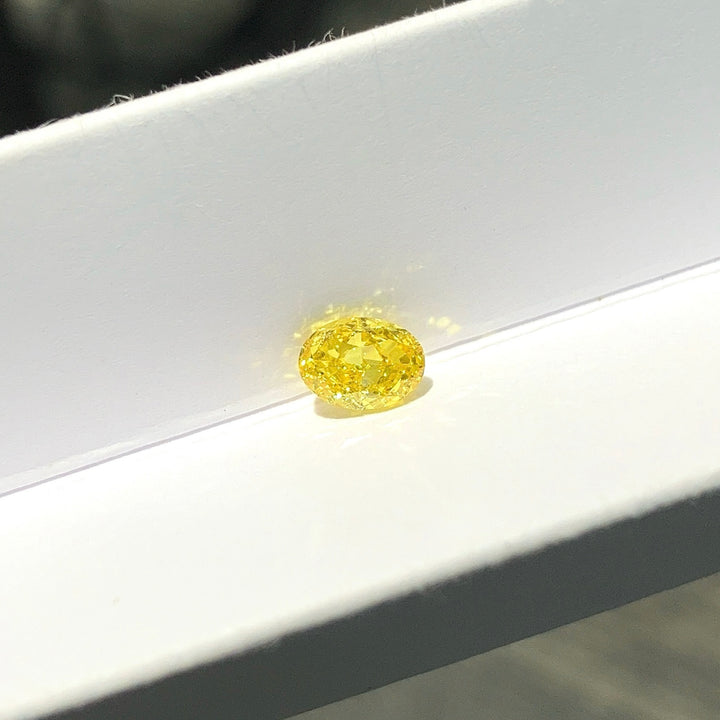 DovEggs 0.63ct oval fancy vivid yellow VVS2-LAB GROWN DIAMOND-EVD6206017474