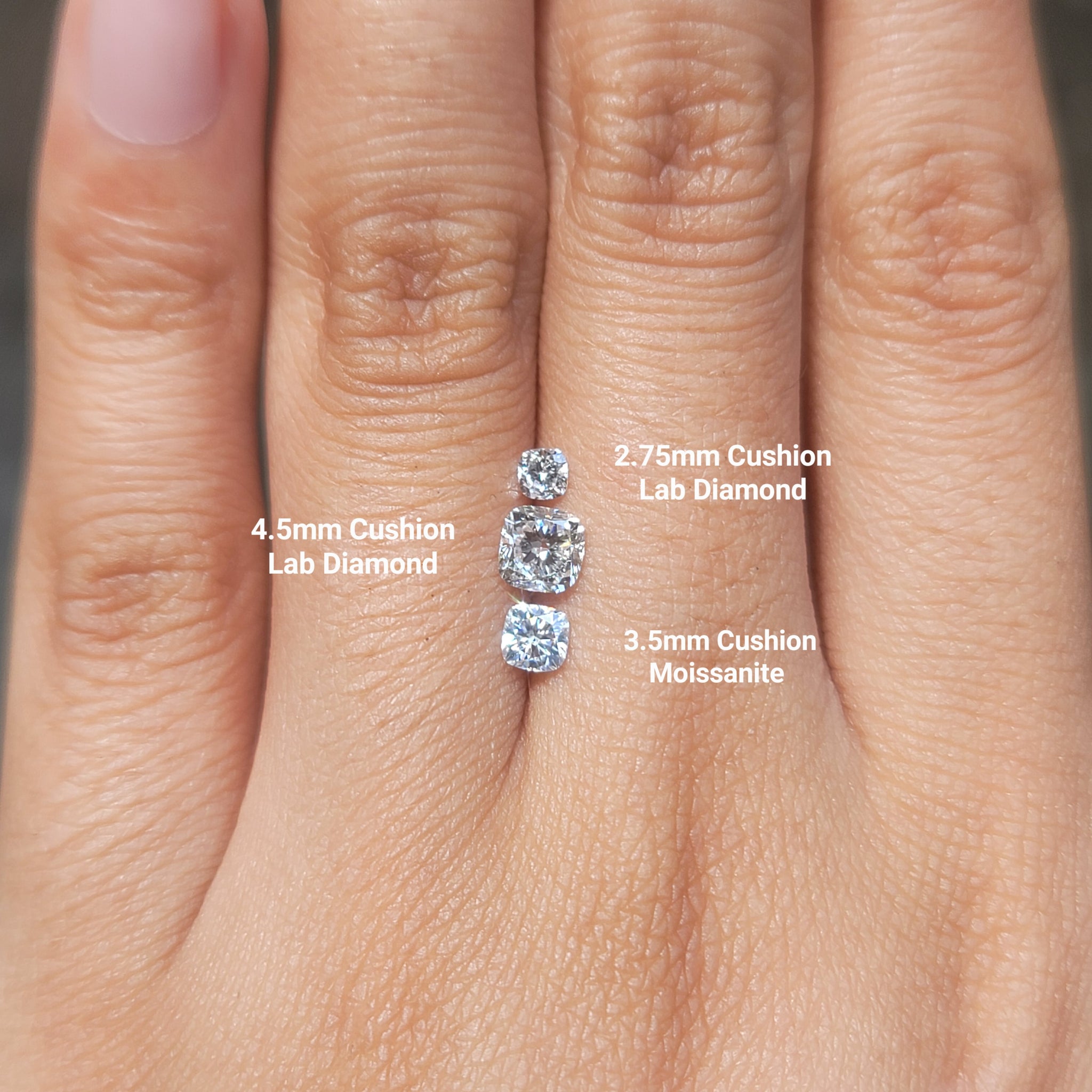Doveggs 2.75*2.75mm/4.5*4.5mm cushion lab diamond accents
