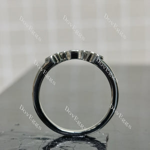 (size 9) Doveggs baguette pear round moissanite wedding band
