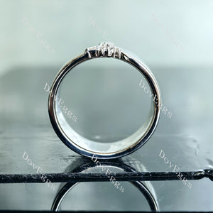 Doveggs marquise round moissanite/lab grown diamond wedding band-around 10mm band width