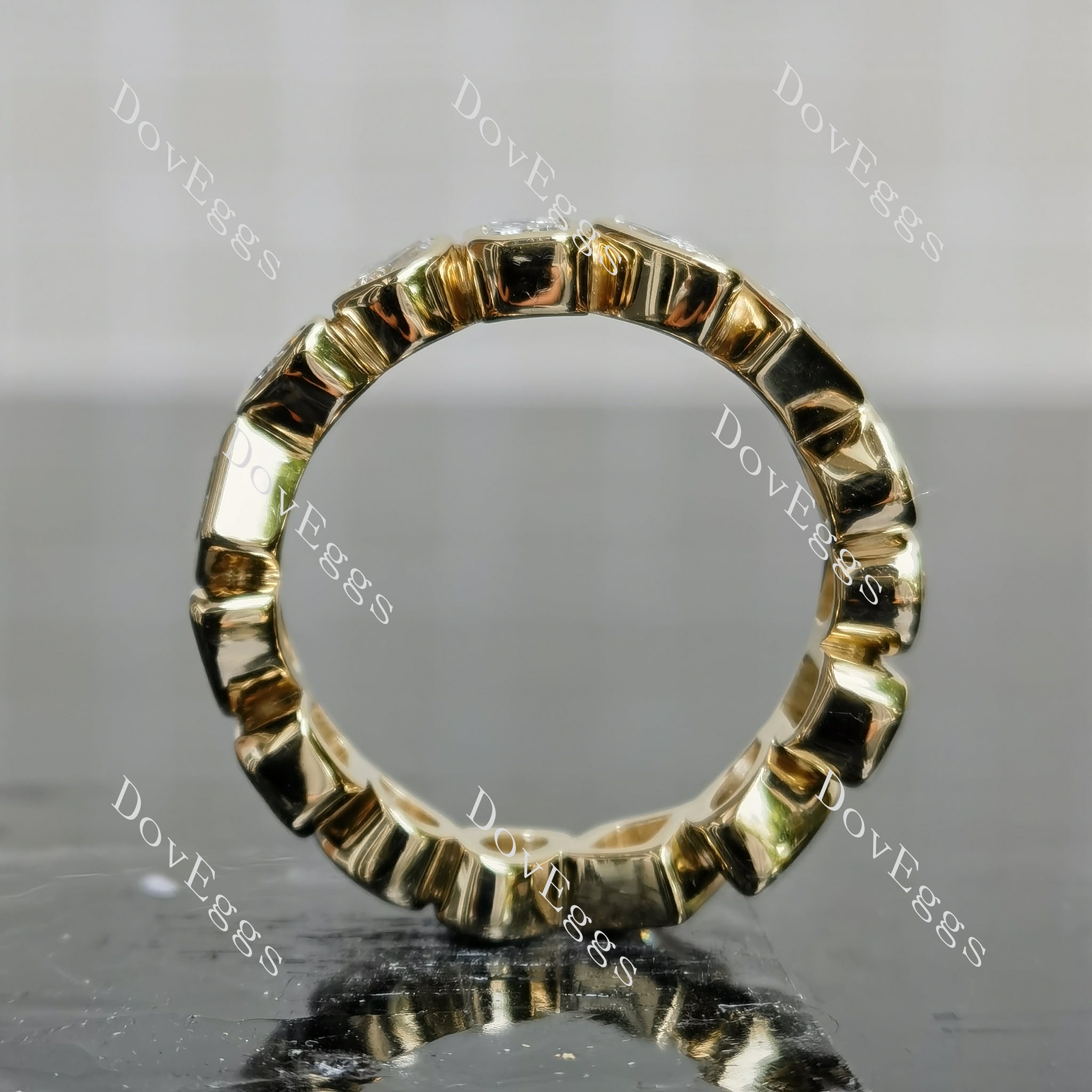 Doveggs half/full eternity multiple mixed shaped moissanite/lab grown diamond wedding band