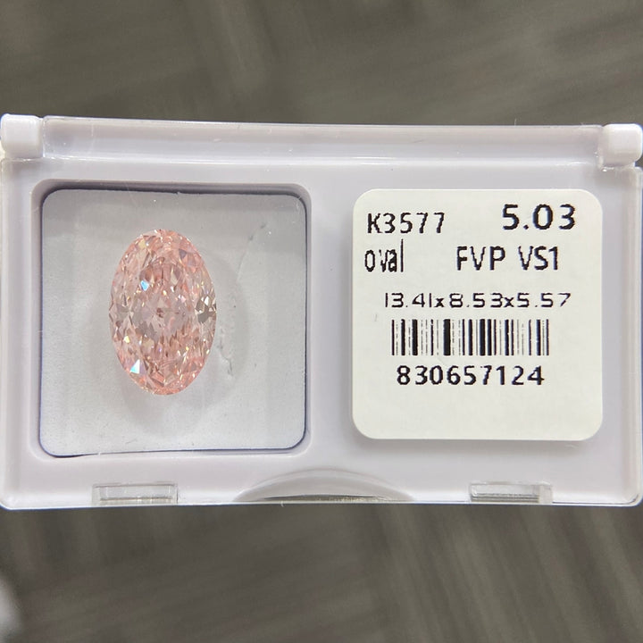 DovEggs 5.03ct oval fancy vivid pink VS1-LAB GROWN DIAMOND-K3577
