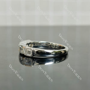 Kat’s Fab Five Emerald Bezel moissanite/lab grown diamond wedding band-2.6mm band width