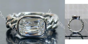Modified Elongated Cushion Bezel Solitaire Lab Grown Diamond
