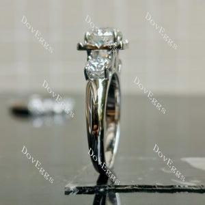 (size 10.5) Doveggs sterling silver 2ct round nova cut moissanite bridal set(2 rings)