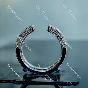 Doveggs round pave moissanite/lab grown diamond enhancer/wedding band-8.2mm band width