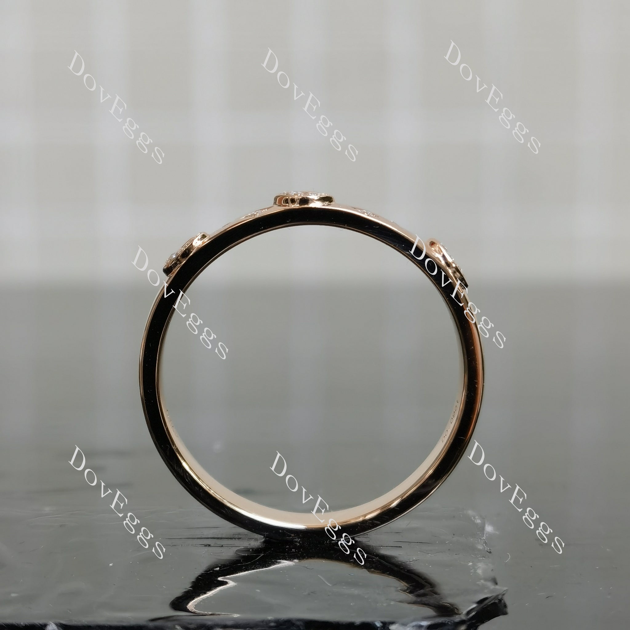 Doveggs star and moon round moissanite/lab grown diamond wedding band-3.5mm band width